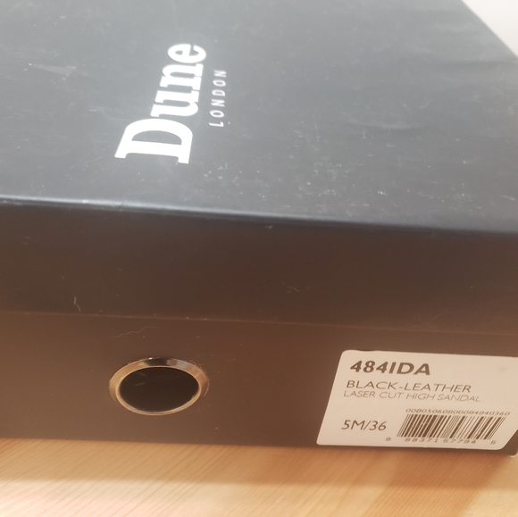 Dune London leather black bootie sandals black size 36 in excellent condition - Picture 6 of 6